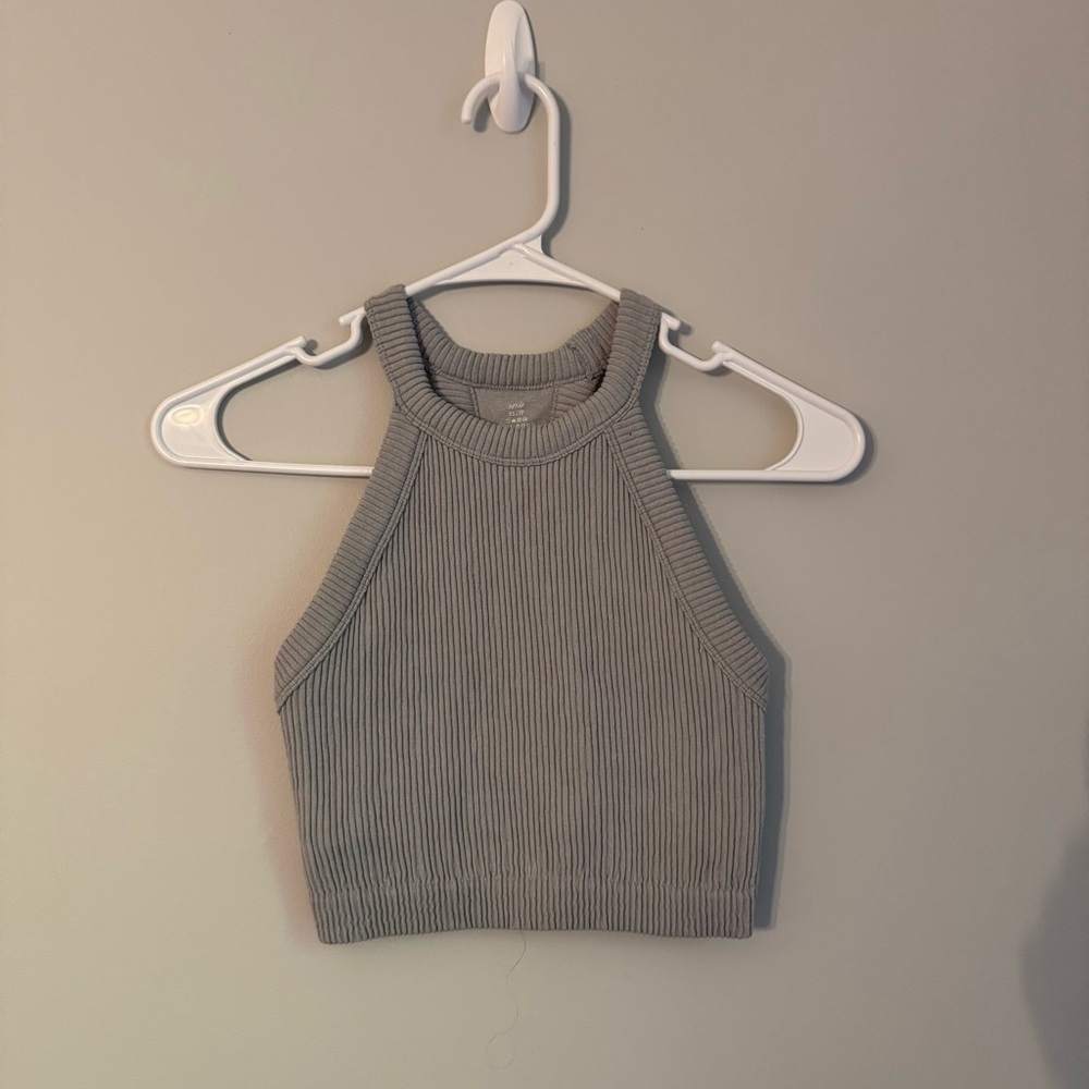 Aerie Gray Ribbed Tank Top (A1-12)‎
